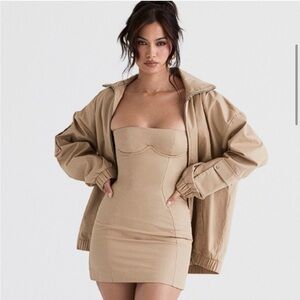 House of CB Cami jacket taupe over sized jacket size small